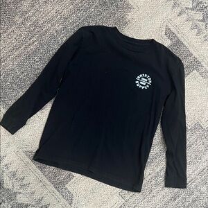 Brixton Supply Boys Long Sleeve Black T-shirt Size Medium